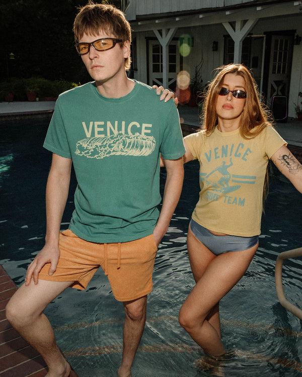 Junk Food Clothing Women's Venice Surf Team Original Tee Dusty Citron
