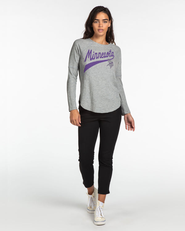 Junk Food Clothing Women's Vikings Super Soft Thermal HEATHER GREY