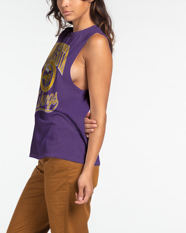 Junk Food Clothing Women's Vikings Vintage Muscle Tank PURPLE
