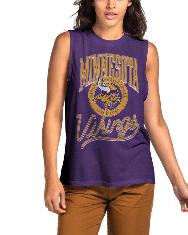 junk food clothing Women's Vikings Vintage Muscle Tank PURPLE