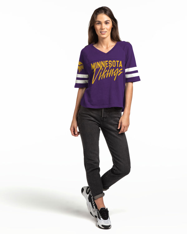 Junk Food Clothing Women's Vikings Vneck Tee PURPLE