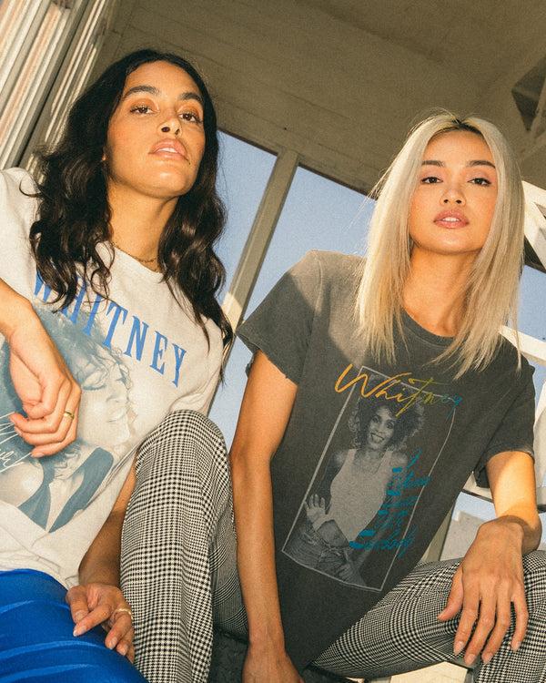 Junk Food Clothing Women's Whitney Houston I Wanna Dance Vintage Tee Vintage Black