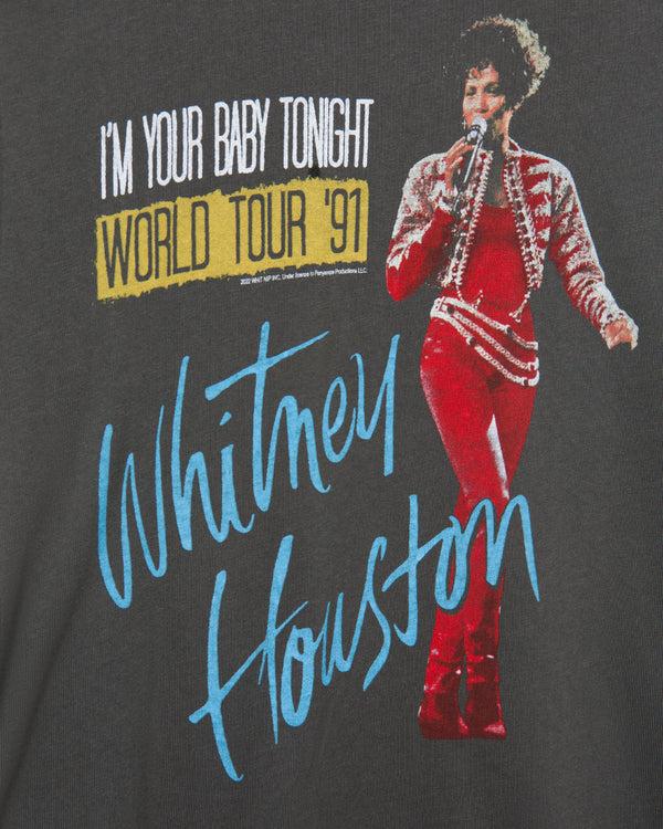 Junk Food Clothing Women's Whitney Houston Im You Baby Tonight Vintage Tee Vintage Black