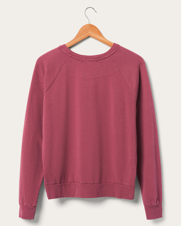 Junk Food Clothing Women's Yeehaw Vintage Raglan Pullover Roan Rouge