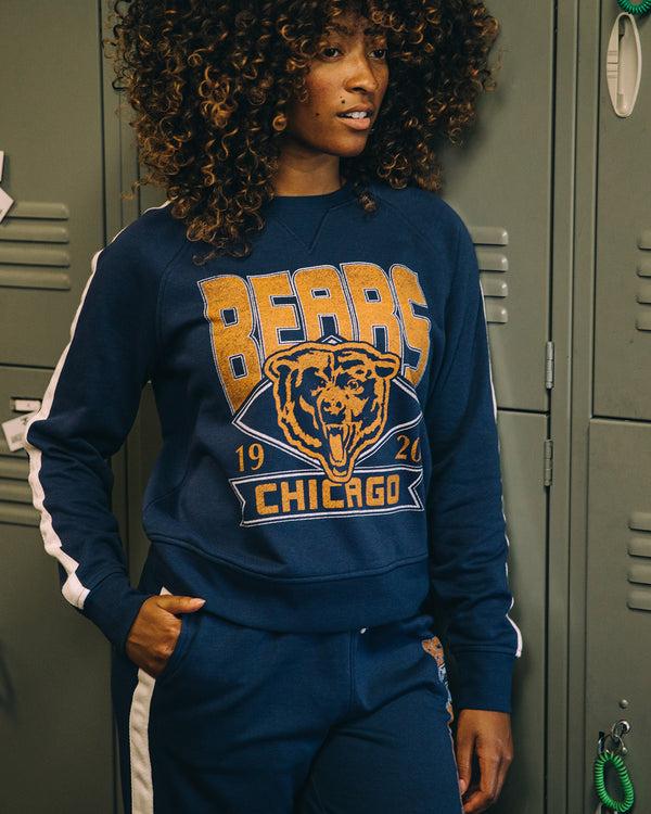 junk food clothing Womens Bears Overtime Crew True Navy