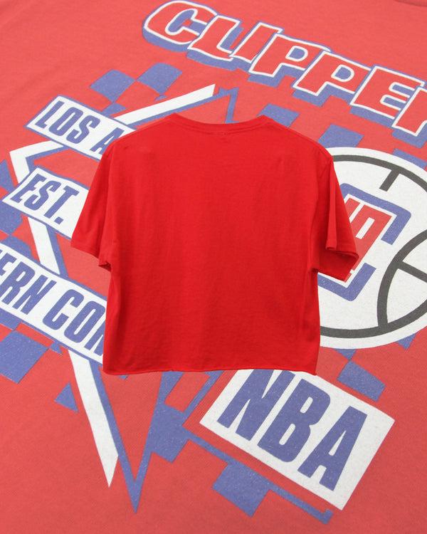 Junk Food Clothing WOMENS CLIPPERS HALF COURT CROP TEE RED