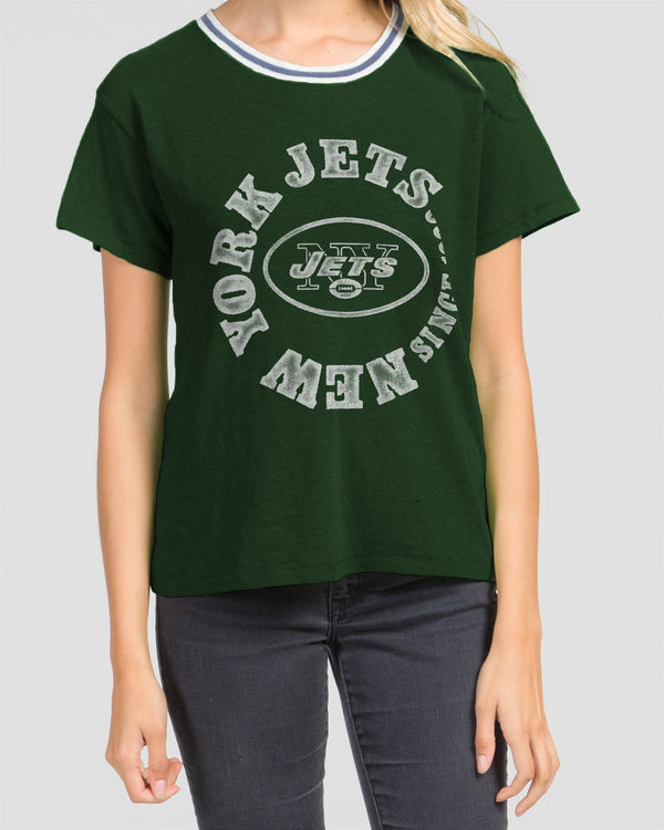 Junk Food Clothing Womens Jets Kickoff Crew HUNTER GREEN