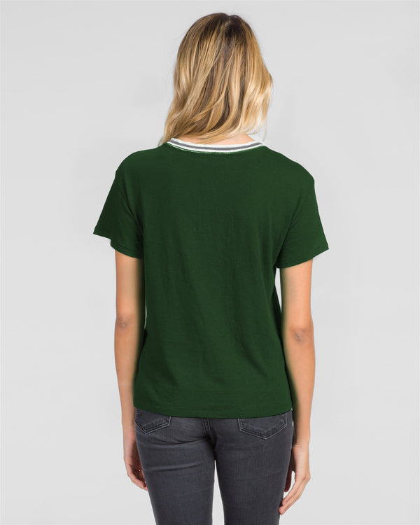 Junk Food Clothing Womens Jets Kickoff Crew HUNTER GREEN