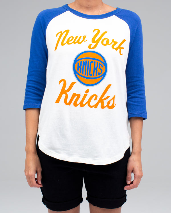 Junk Food Clothing WOMENS KNICKS RAGLAN SUGAR / LIBERTY