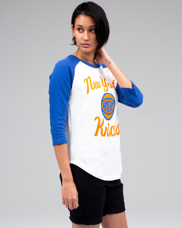 Junk Food Clothing WOMENS KNICKS RAGLAN SUGAR / LIBERTY