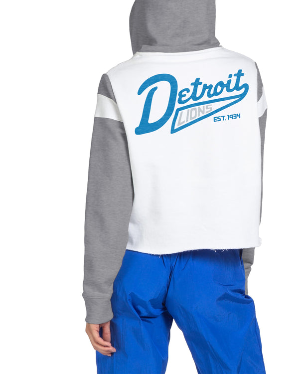 Junk Food Clothing WOMENS LIONS CROPPED HOODIE HEATHER GREY