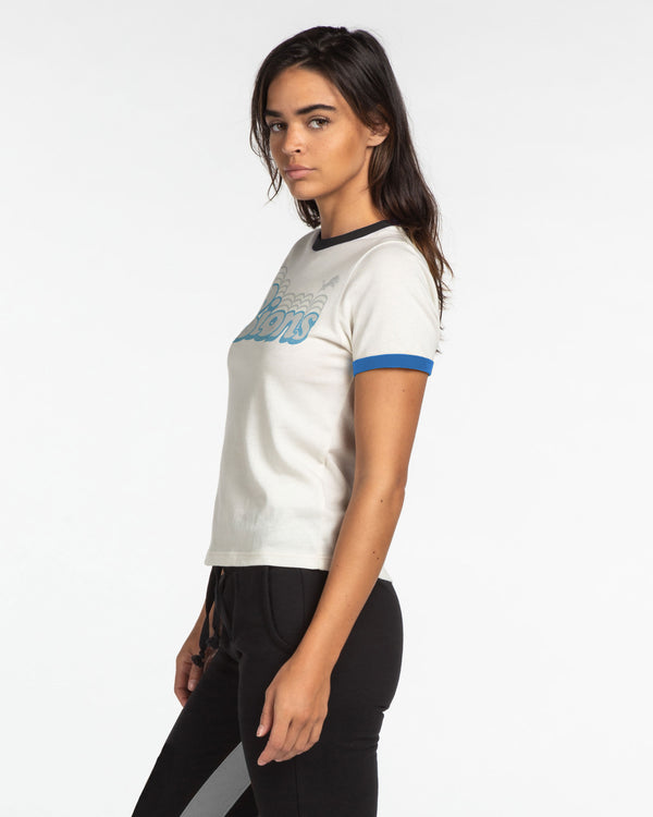 Junk Food Clothing WOMENS LIONS RETRO RINGER TEE VINTAGE WHITE