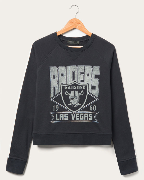 junk food clothing Womens Raiders Overtime Crew True Black