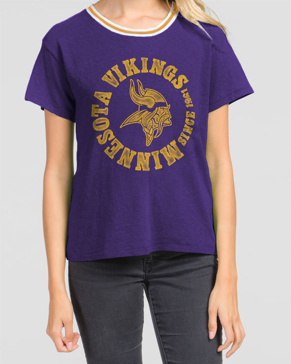 Junk Food Clothing WOMENS VIKINGS KICKOFF CREW PURPLE