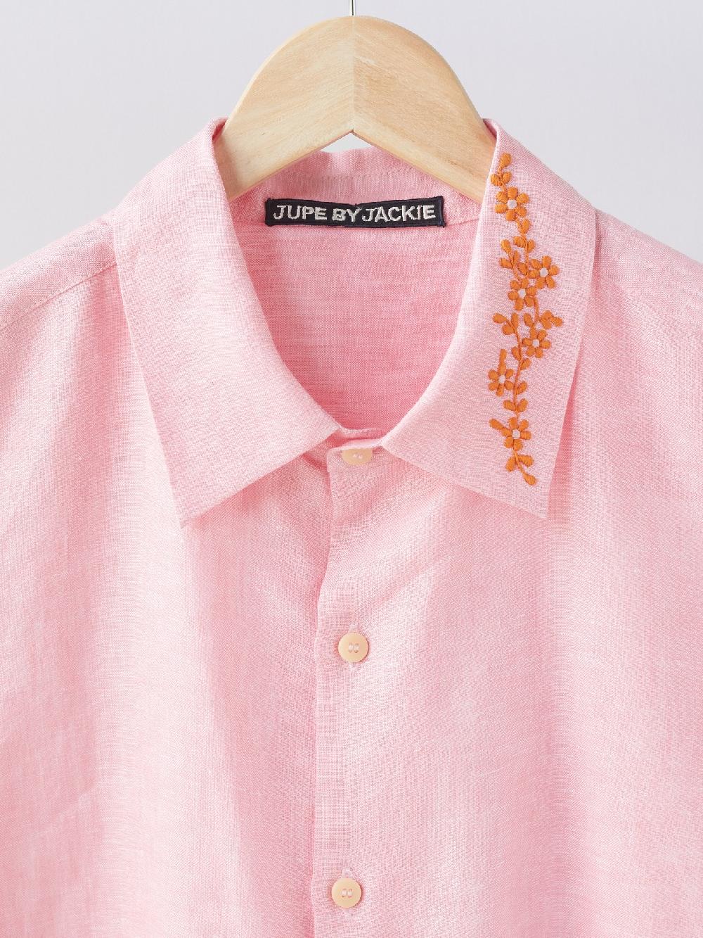 Jupe By Jackie Alsem - Pink Cotton Linen Blend Tops+Shirts