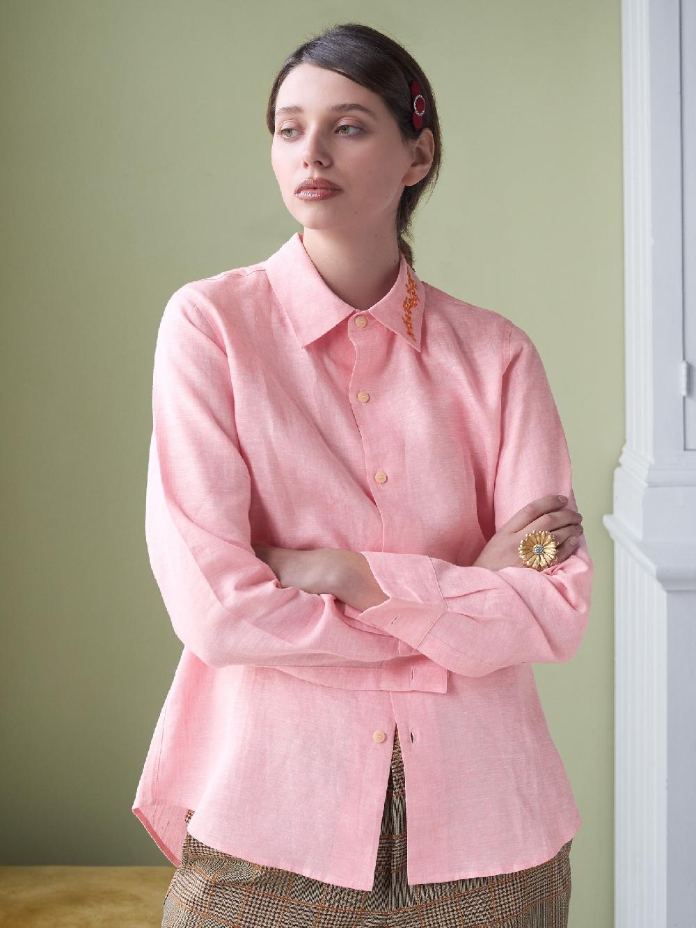 jupe by jackie Alsem - Pink cotton linen blend Tops+Shirts