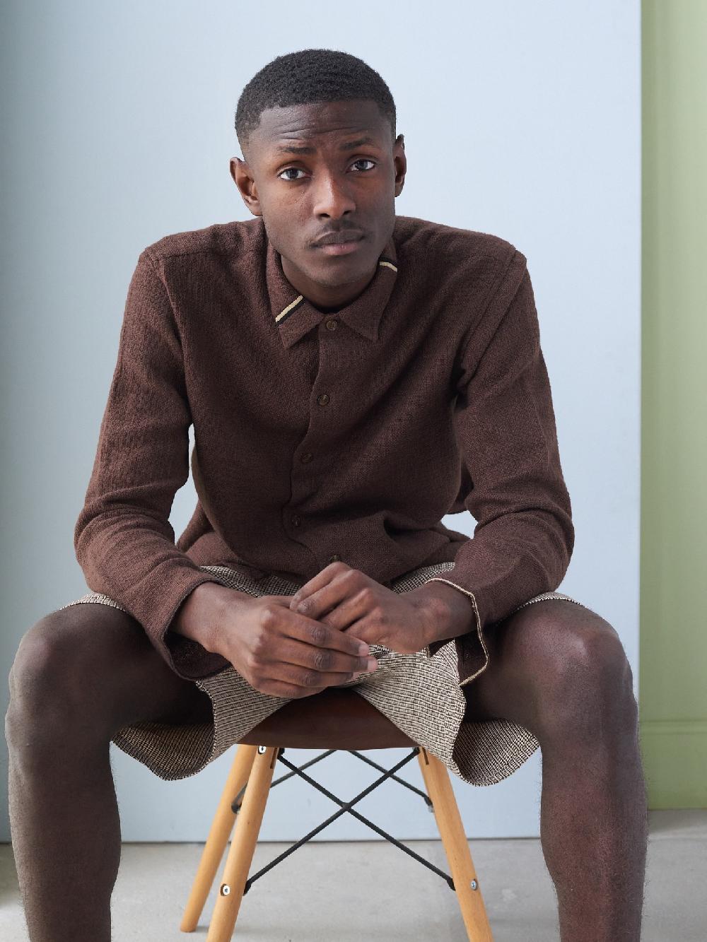 jupe by jackie Ares - Brown linen wool mix Long sleeves