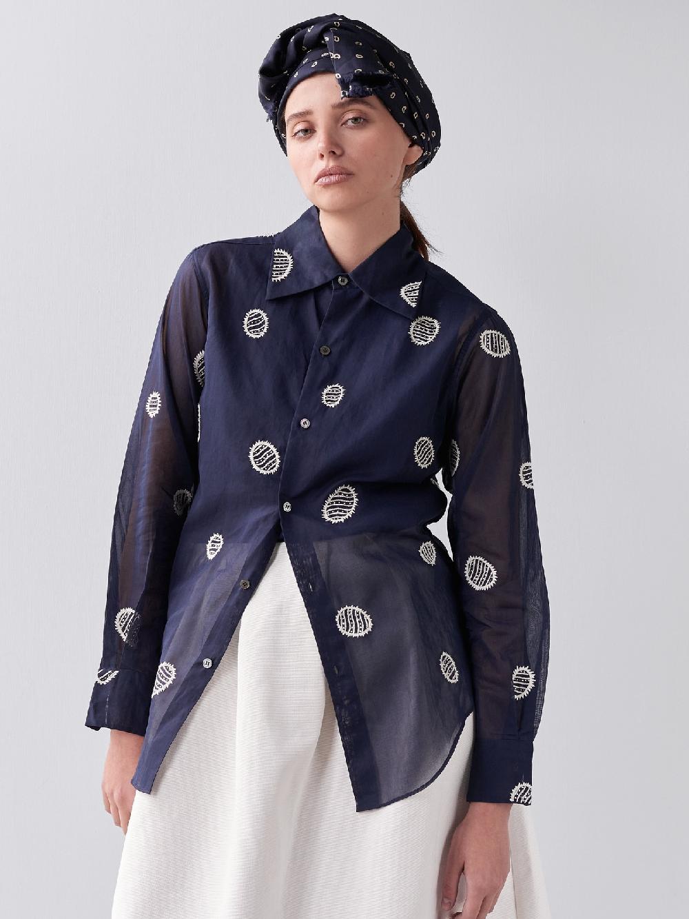 Jupe By Jackie Armador - Navy 100% Swiss Cotton Voile Less