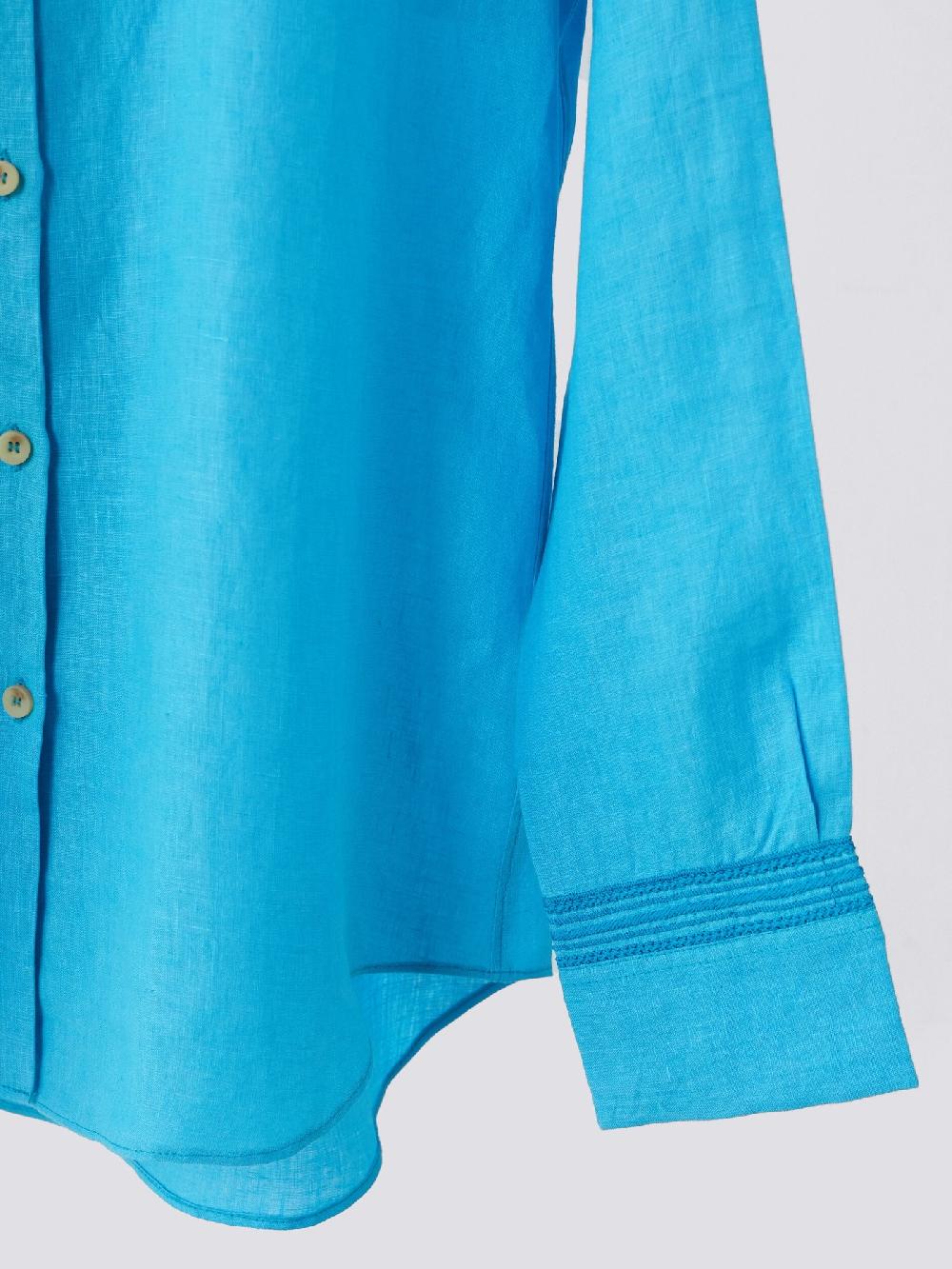 Jupe By Jackie Belluga - Blue 100% Cotton Poplin Tops+Shirts