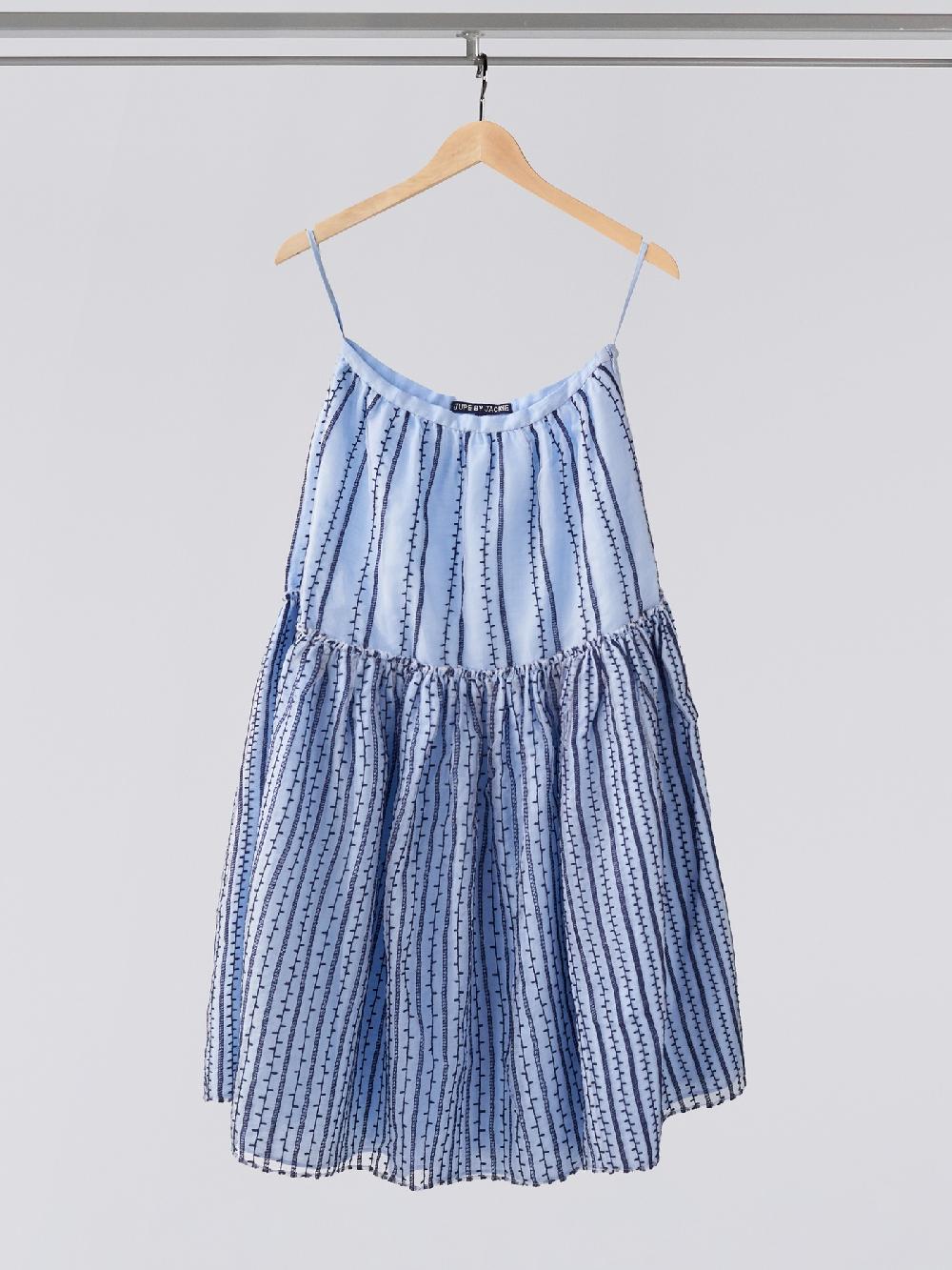 jupe by jackie Berre - Light Blue 100% silk organza navy