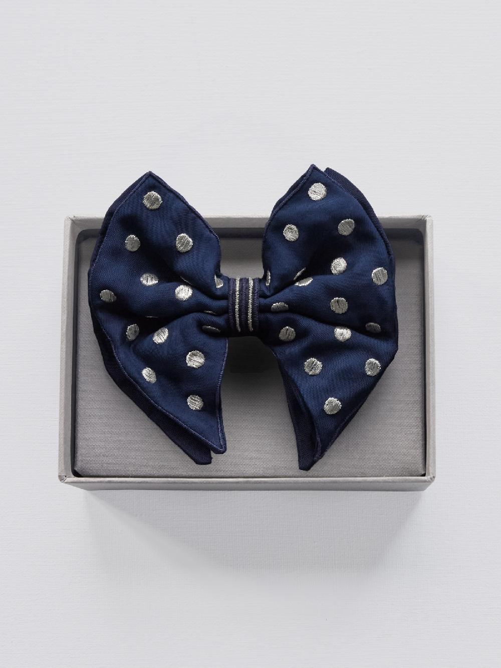 jupe by jackie Big Silver P Point - Navy 100% soft silk