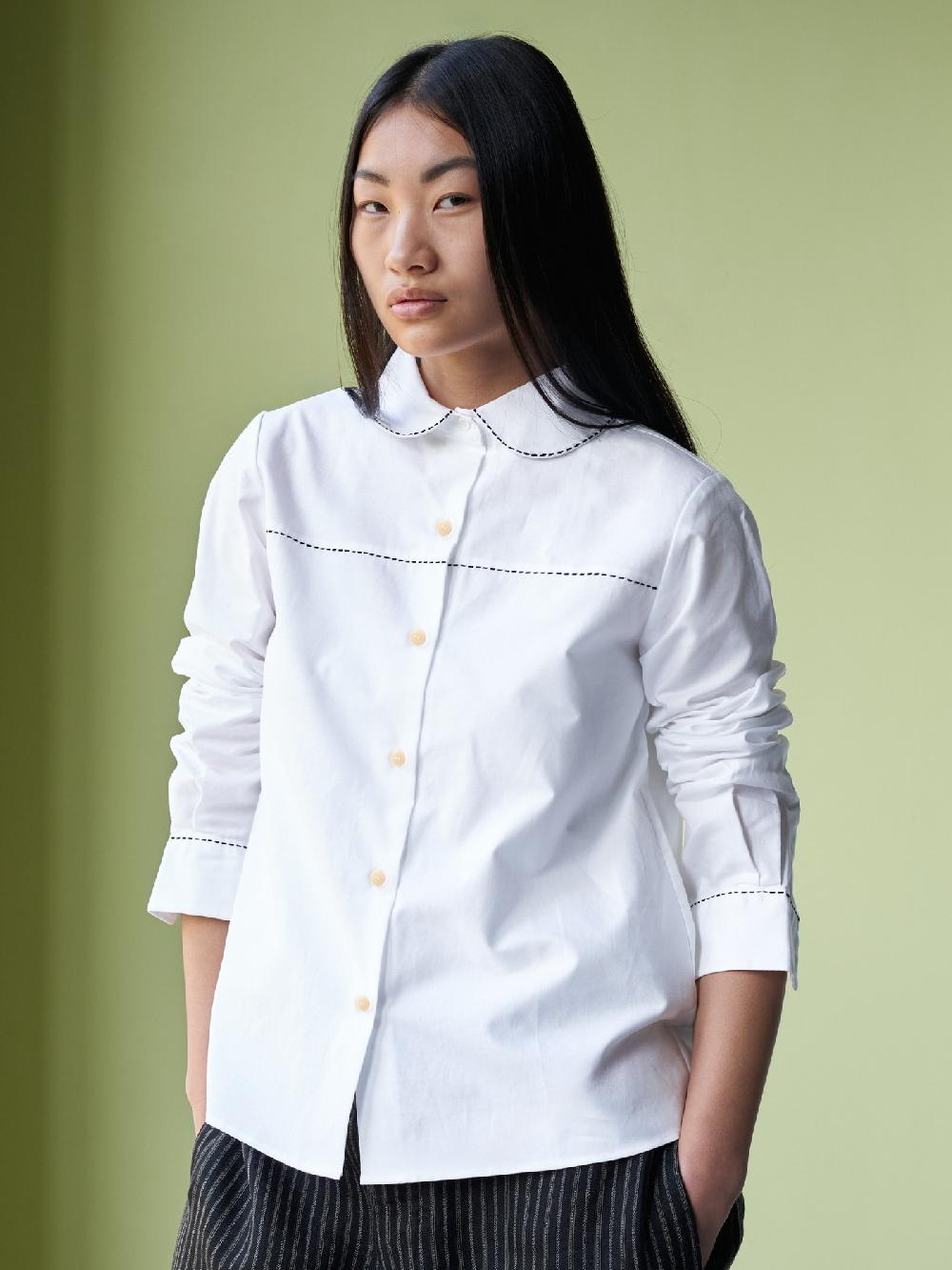 Jupe By Jackie Boku - (Off) White 100% Cotton Tops+Shirts