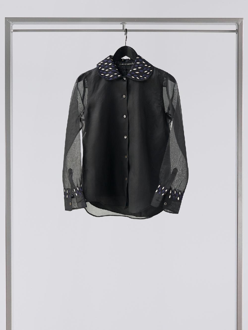 Jupe By Jackie Cappucins - Black 100% Swiss Cotton Organdie Tops+Shirts