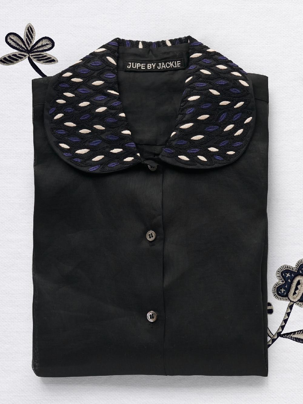 jupe by jackie Cappucins - Black 100% Swiss cotton organdie Tops+Shirts