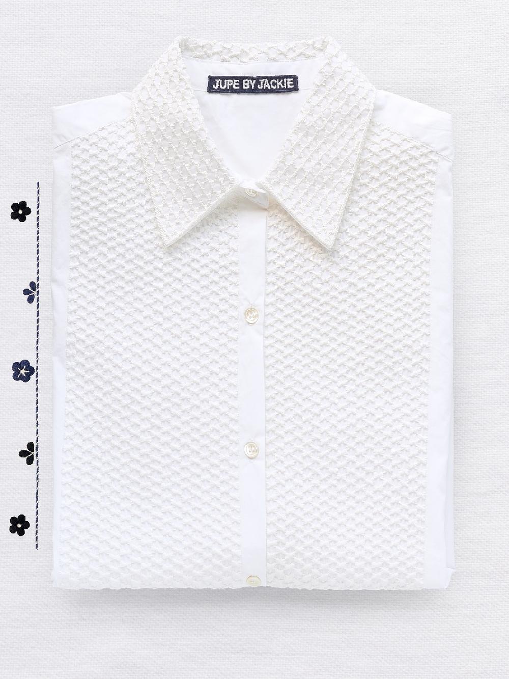 jupe by jackie Celia - (Off) White 100% cotton poplin Tops+Shirts