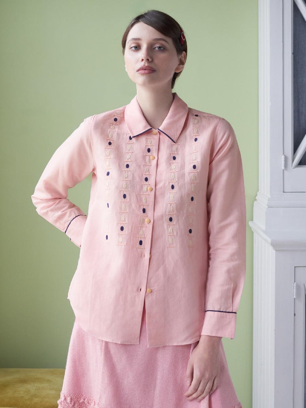 Jupe By Jackie Cepa Pink II - Pink Cotton Linen Blend