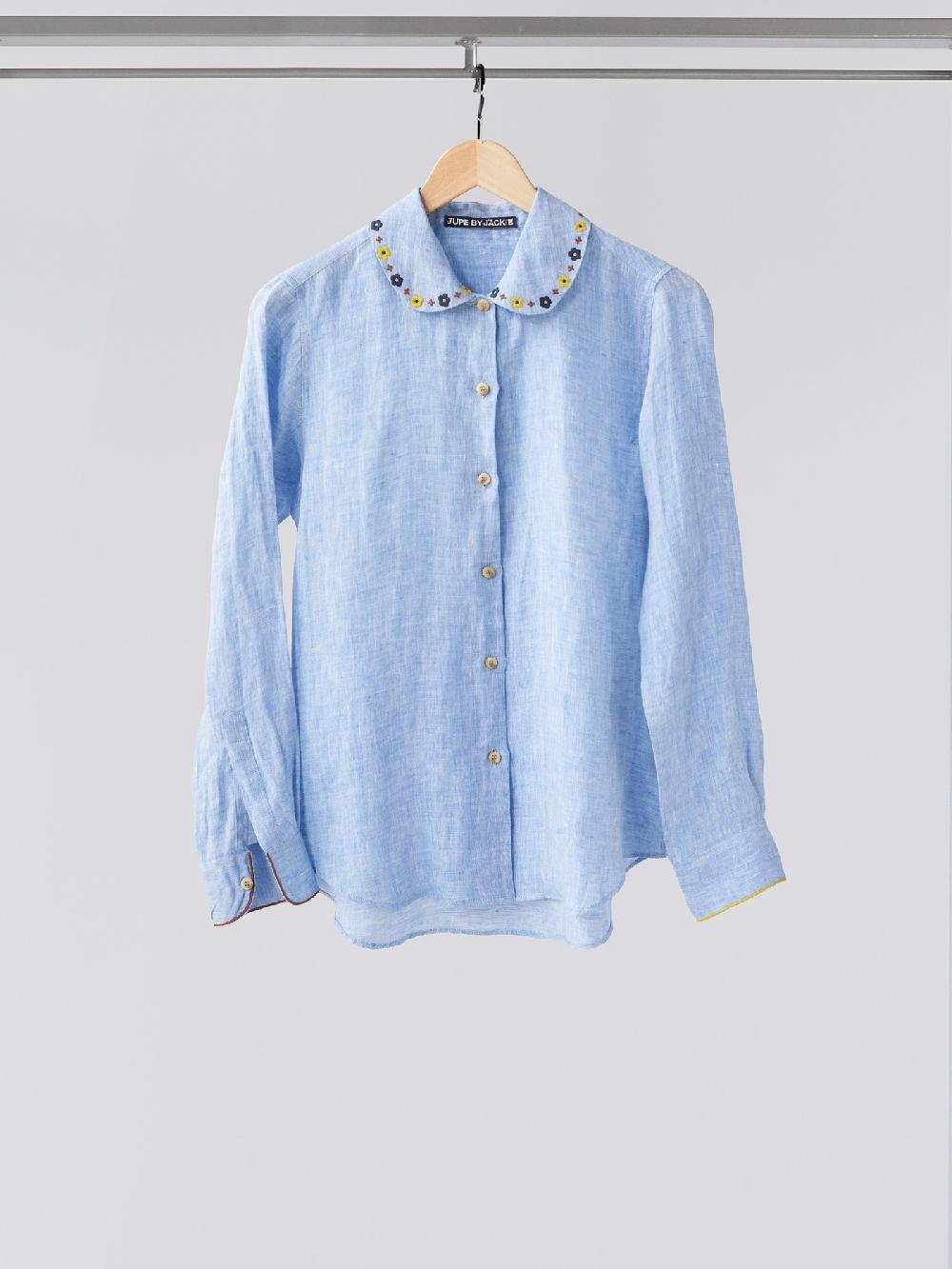 jupe by jackie Charoli S - Light Blue 100% linen Round