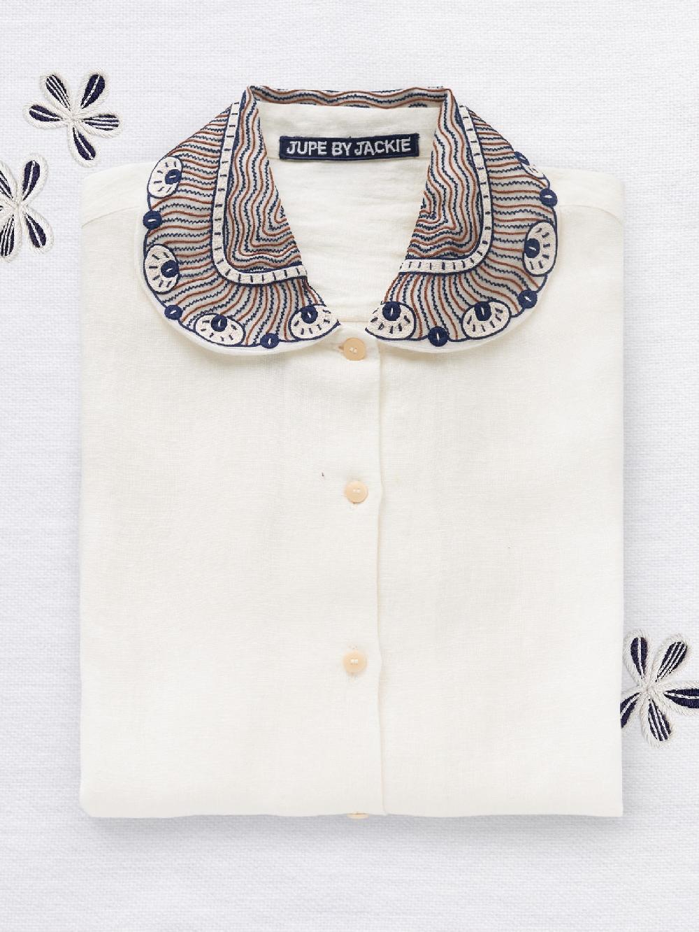 jupe by jackie Chester Sh - (Off) White 100% linen Tops+Shirts More