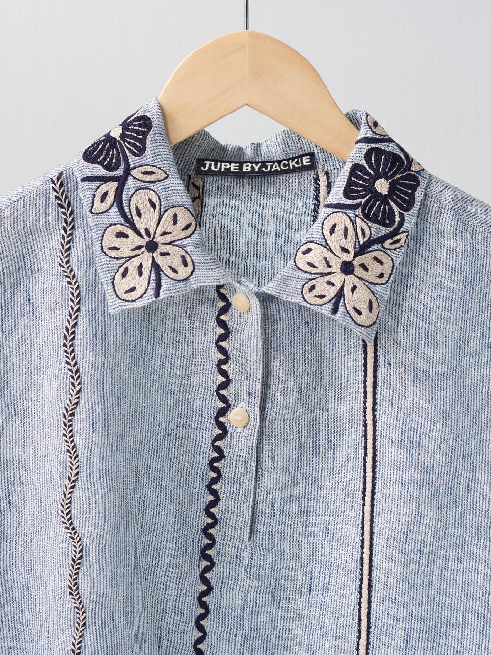 Jupe By Jackie Codolate - Blue 100% Linen Tops+Shirts More