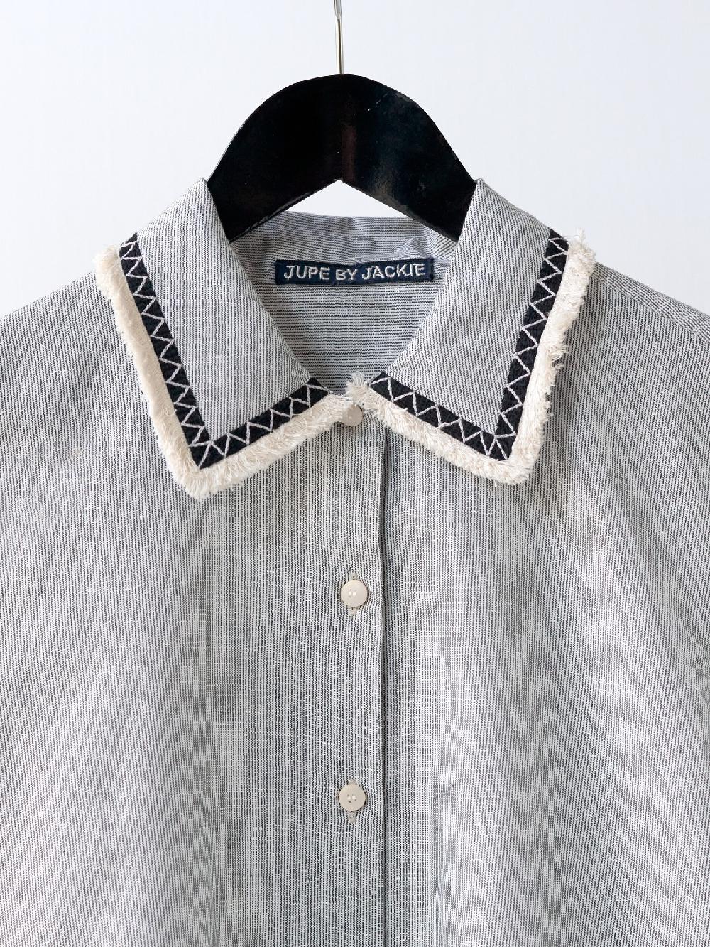 Jupe By Jackie Cota - Black Striped 100% Cotton Tops+Shirts