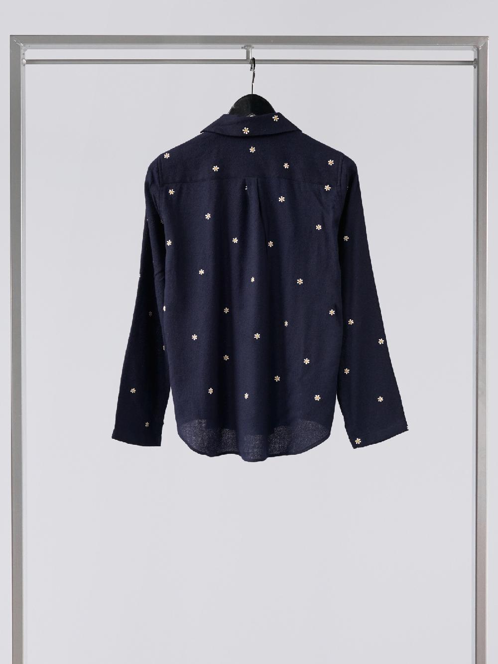 Jupe By Jackie Daisies - Navy 100% Wool Yellow Collar Only