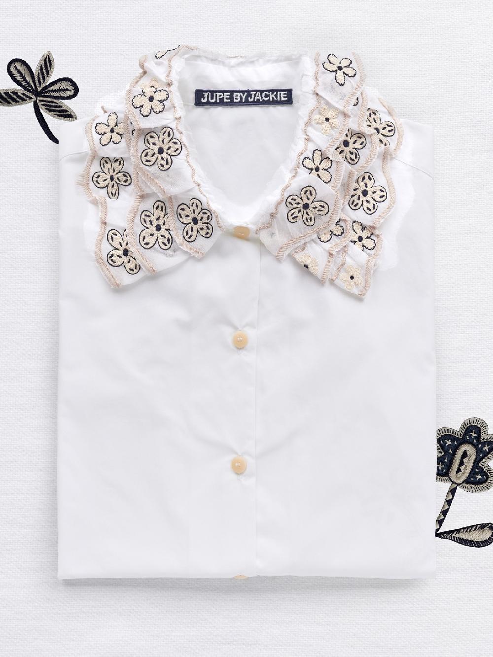 jupe by jackie Desir - (Off) White 100% cotton poplin Tops+Shirts