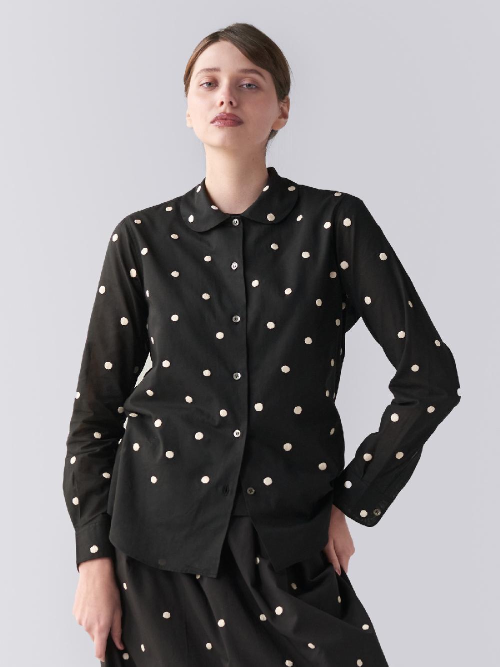 Jupe By Jackie Dots III - Black 100% Swiss Cotton Voile Tops+Shirts