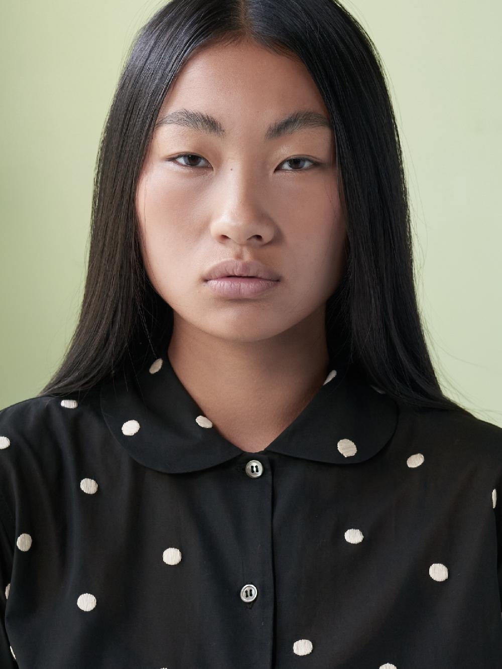 Jupe By Jackie Dots III - Black 100% Swiss Cotton Voile Tops+Shirts