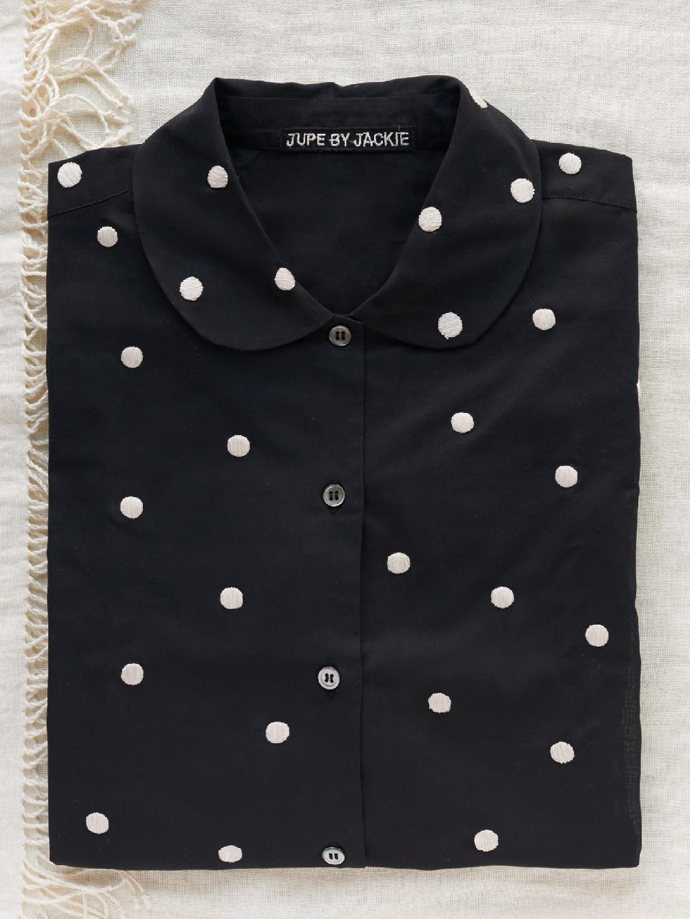 jupe by jackie Dots III - Black 100% Swiss cotton voile Tops+Shirts