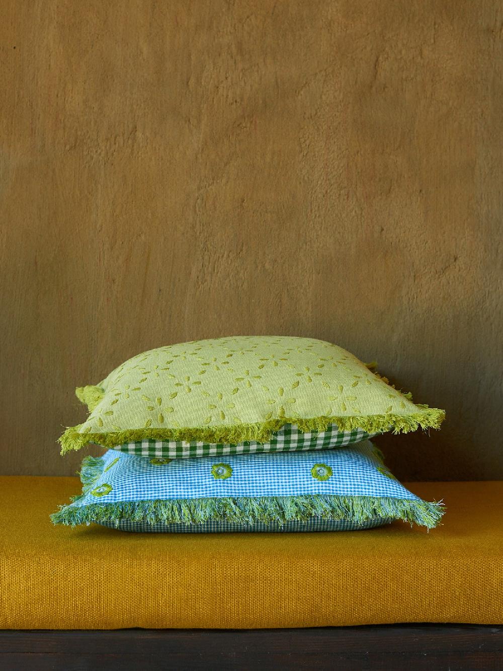 jupe by jackie Emmici Blue - Blue 100% linen Fringe Border Floral