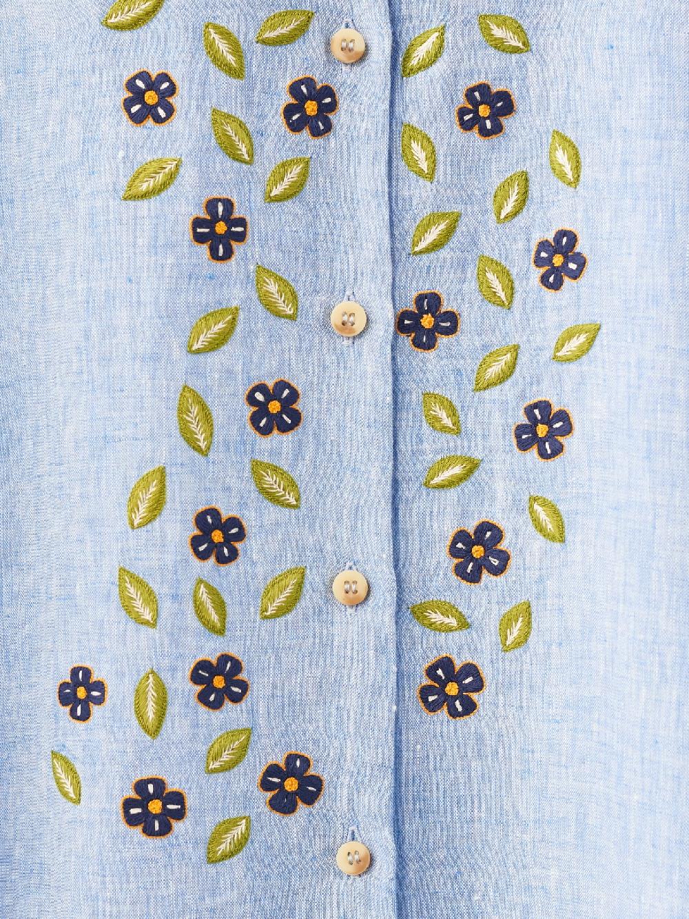 Jupe By Jackie Eumetra - Light Blue 100% Linen Tops+Shirts