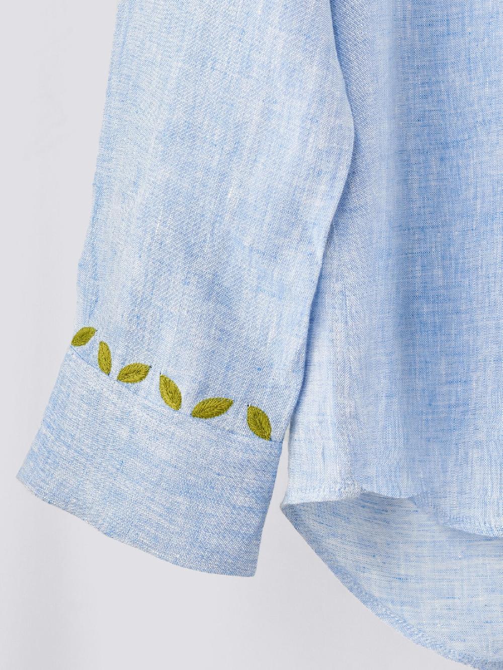 Jupe By Jackie Eumetra - Light Blue 100% Linen Tops+Shirts
