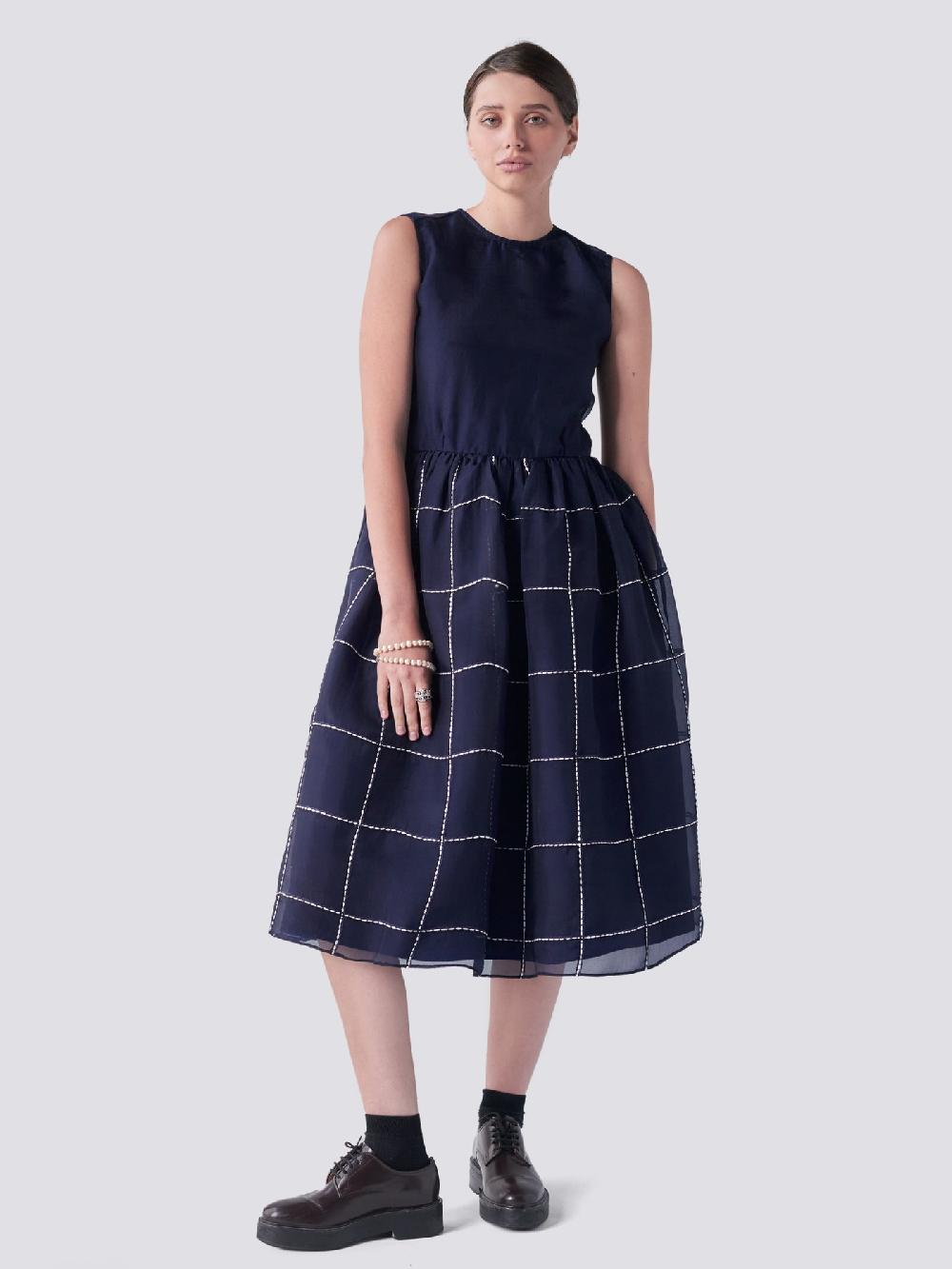 Jupe By Jackie Evy Dr. - Navy 100% Silk Organza Dresses