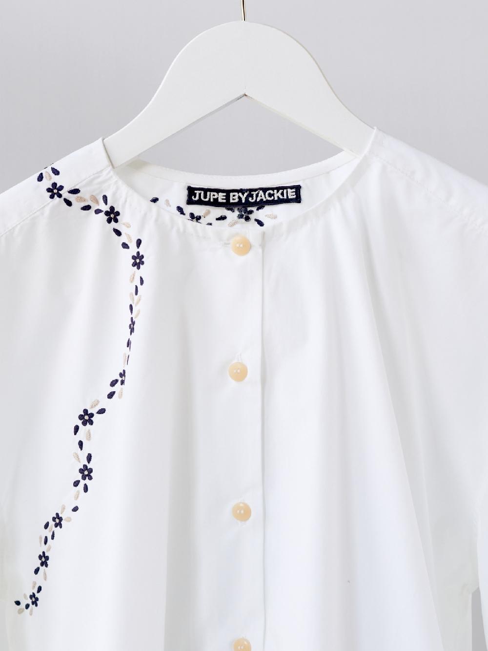 Jupe By Jackie Fayal - (Off) White 100% Cotton Poplin Long Sleeves Tops+Shirts