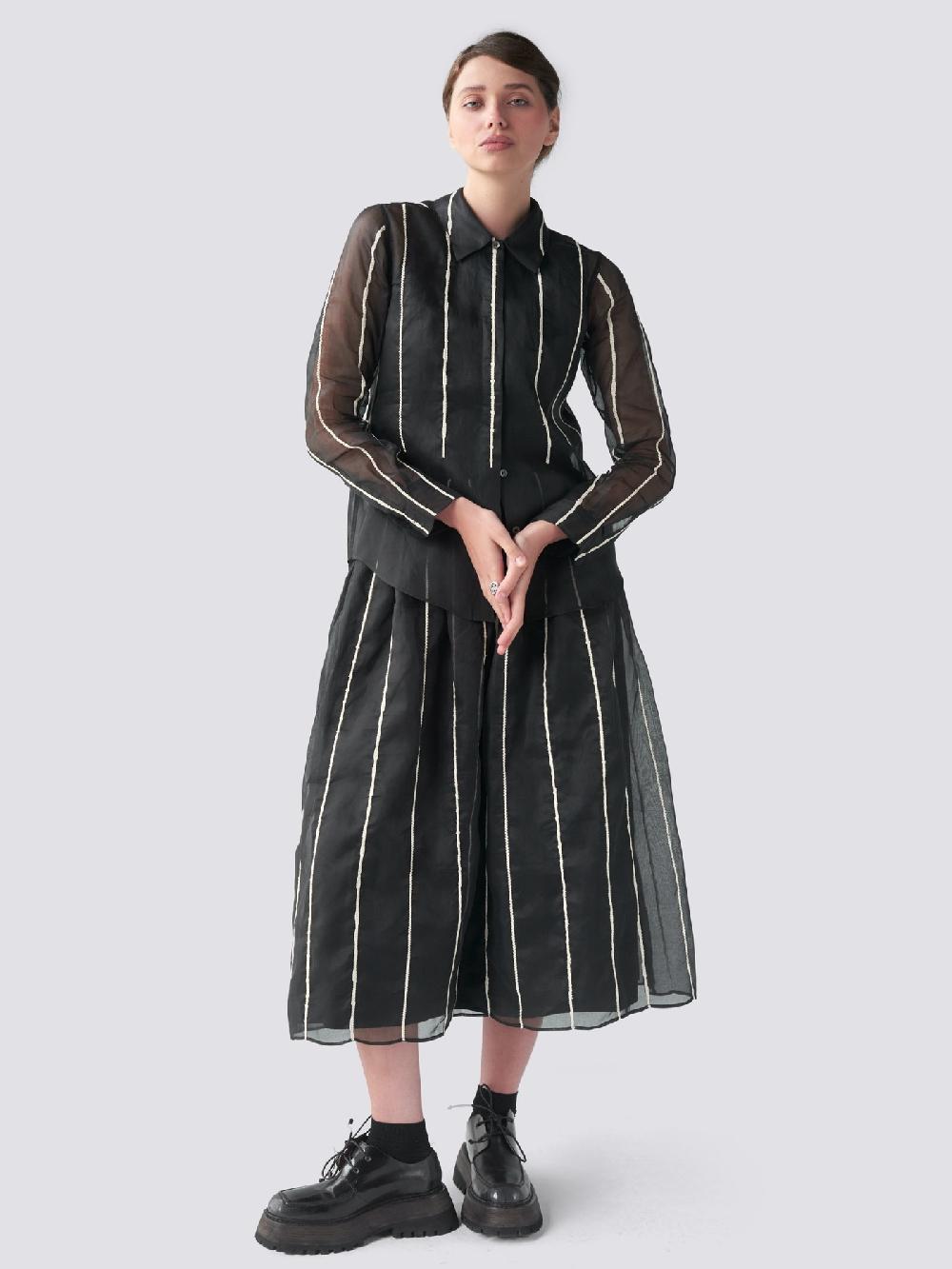 Jupe By Jackie Freas Skirt - Black 100% Cotton Organdie