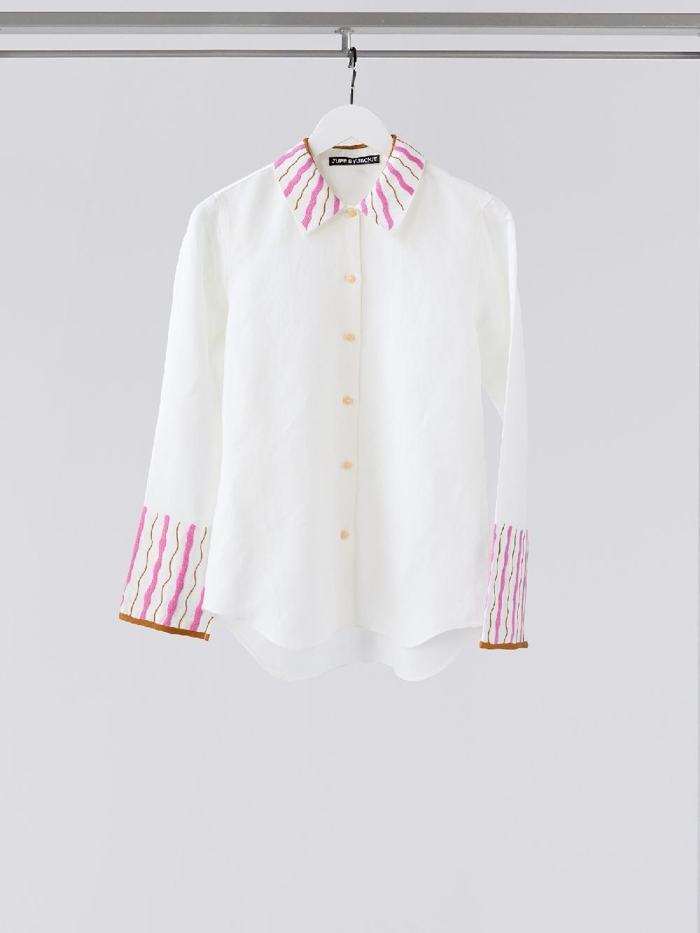 Jupe By Jackie Gampola - (Off) White Linen Viscose Tops+Shirts