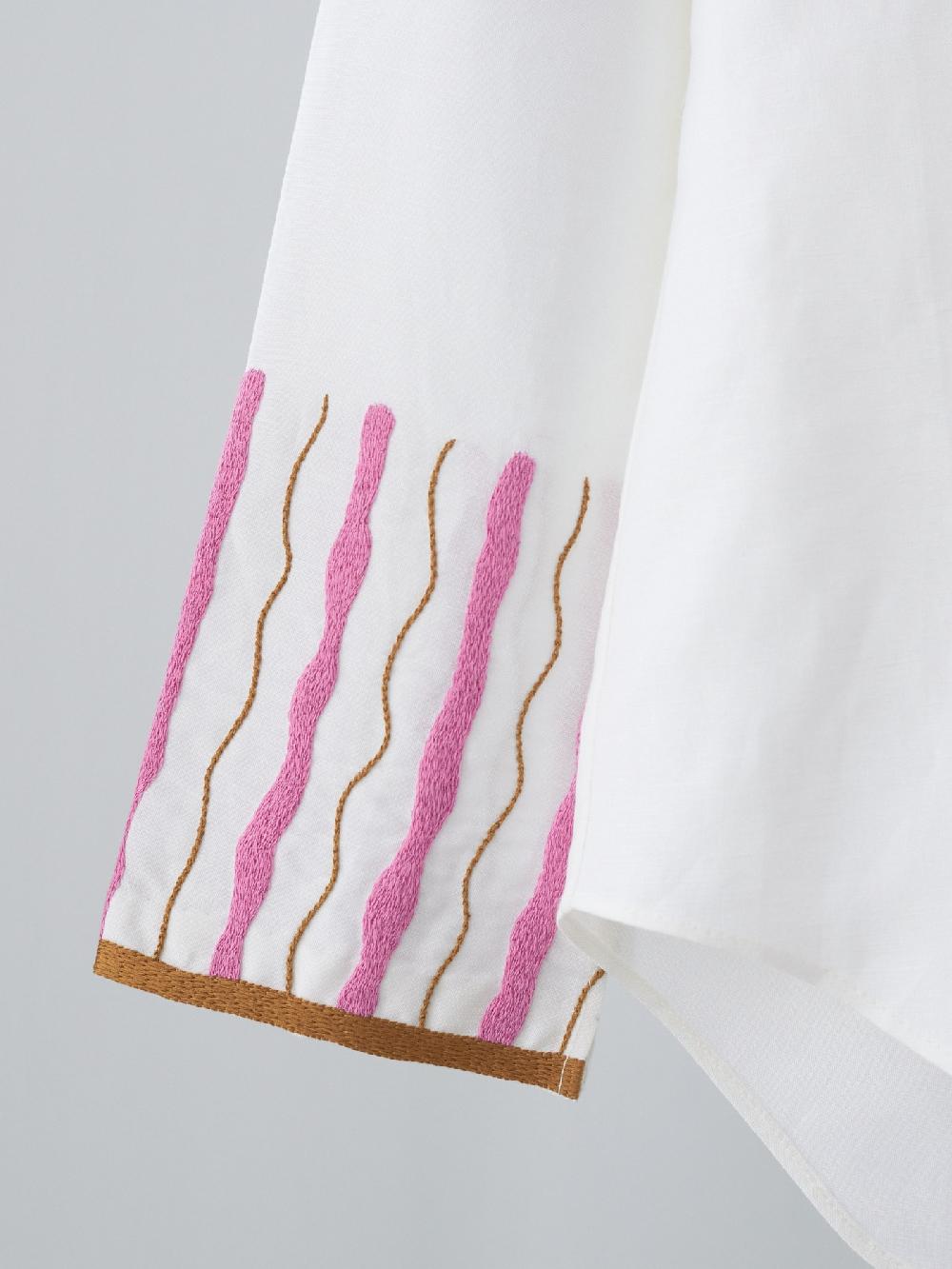 Jupe By Jackie Gampola - (Off) White Linen Viscose Tops+Shirts