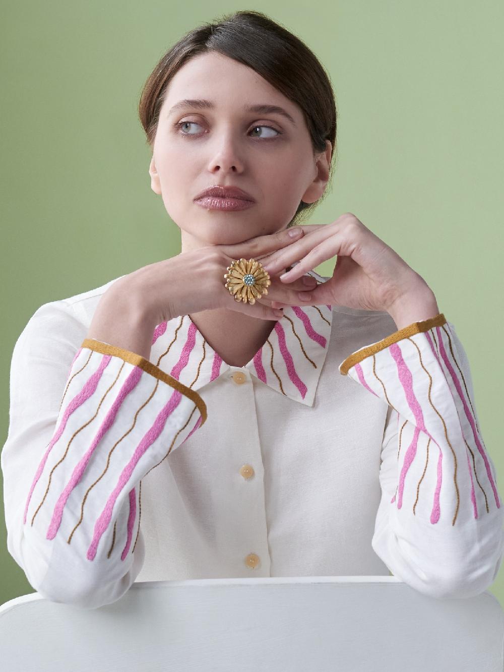 jupe by jackie Gampola - (Off) White linen viscose Tops+Shirts