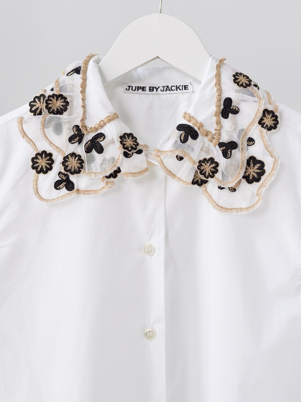Jupe By Jackie Gentilly - (Off) White 100% Cotton Point Tops+Shirts