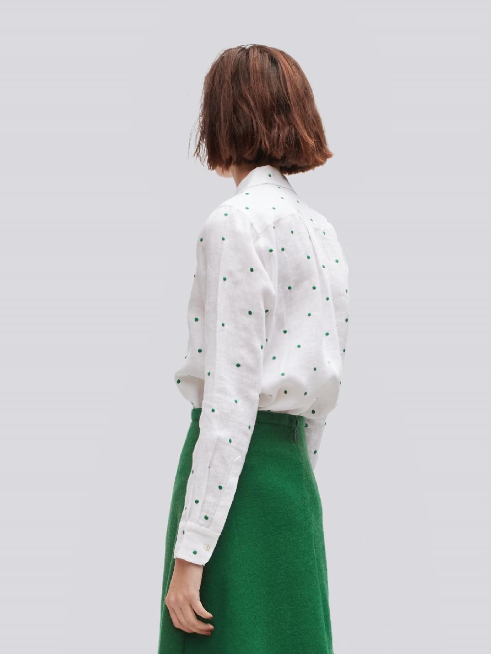 Jupe By Jackie Green Dots - (Off) White Cotton Linen Blend